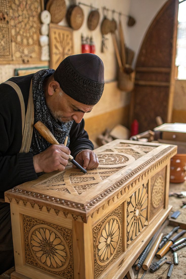 Kashmiri craftsman at work